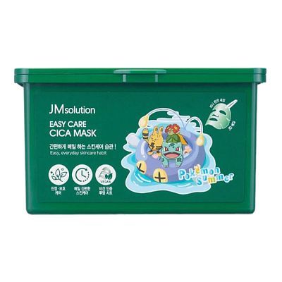 JMSolution Easy Care Cica Mask Pokemon Набор успокаивающих масок с центеллой 30 шт
